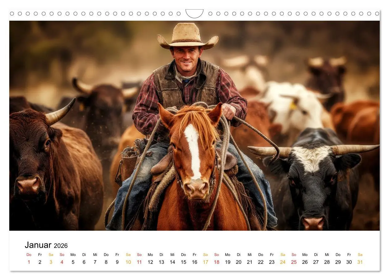 Bild: 9783457310670 | Westernwelt (Wandkalender 2026 DIN A3 quer), CALVENDO Monatskalender
